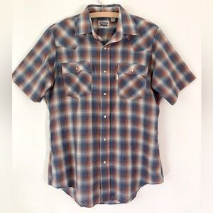 Vintage 80s 90s Levi’s plaid short sleeve western shirt size M